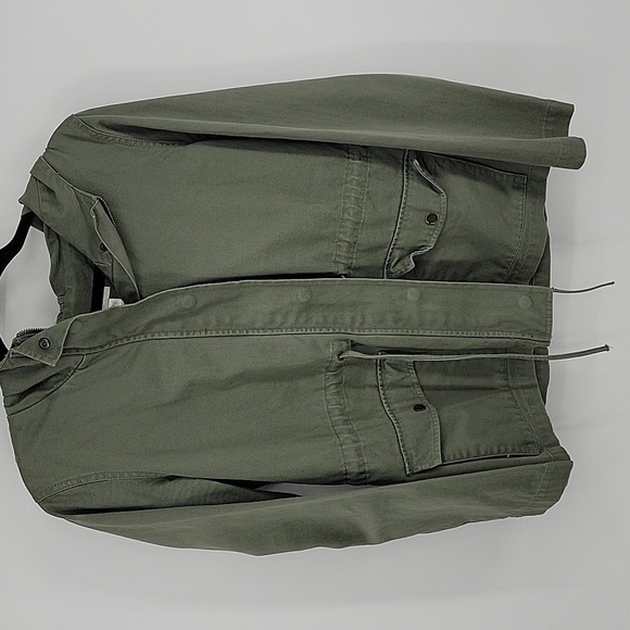 LOFT Outlet Womens Green Utility/ Cargo Hooded Jacket 100% Cotton Size M - Picture 3 of 12